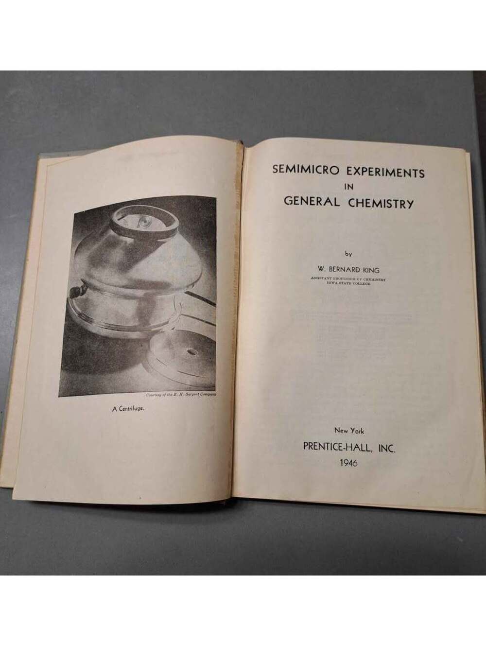 Vintage 1946 Semimicro Experiments in General Chemistry by W Bernard King